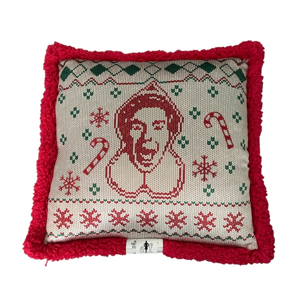 Pillow Buddy- The Elf Christmas Throw Decorative Needlepoint Embroidered Sherpa